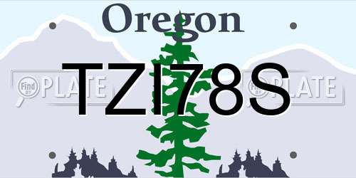 TZI78S Oregon License Plate