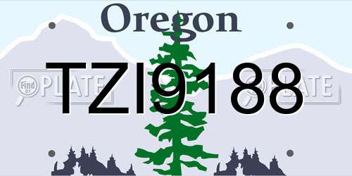 TZI9188 Oregon License Plate