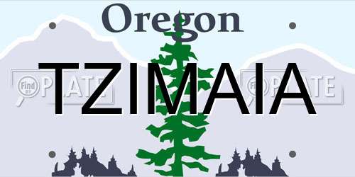 TZIMAIA Oregon License Plate