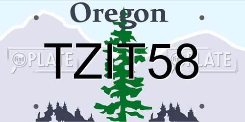 TZIT58 Oregon License Plate