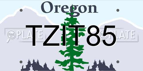 TZIT85 Oregon License Plate