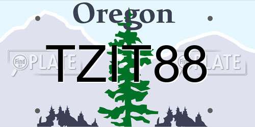 TZIT88 Oregon License Plate
