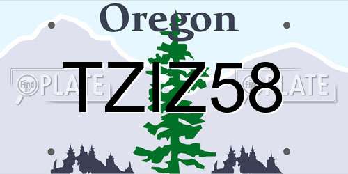 TZIZ58 Oregon License Plate