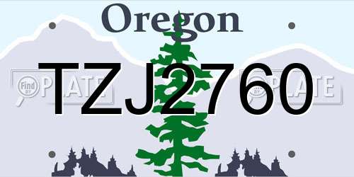 TZJ2760 Oregon License Plate