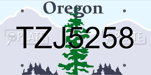 TZJ5258 Oregon License Plate