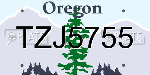 TZJ5755 Oregon License Plate