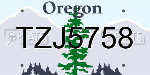 TZJ5758 Oregon License Plate