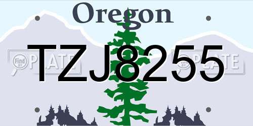TZJ8255 Oregon License Plate