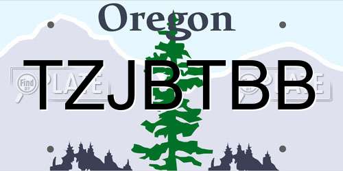 TZJBTBB Oregon License Plate