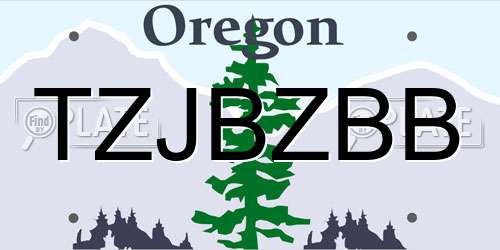 TZJBZBB Oregon License Plate