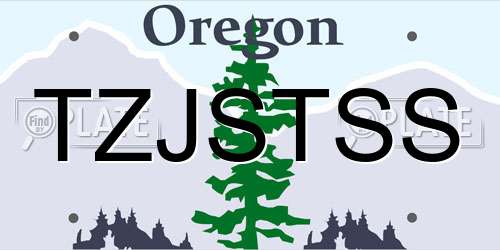 TZJSTSS Oregon License Plate