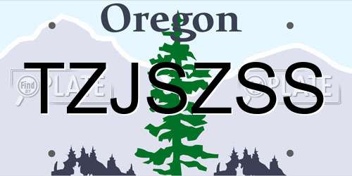 TZJSZSS Oregon License Plate