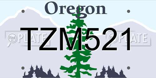 TZM521 Oregon License Plate