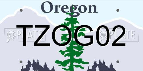 TZOG02 Oregon License Plate