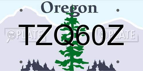 TZQ60Z Oregon License Plate