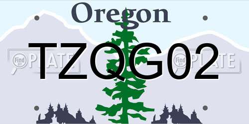 TZQG02 Oregon License Plate
