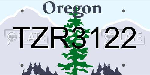 TZR3122 Oregon License Plate