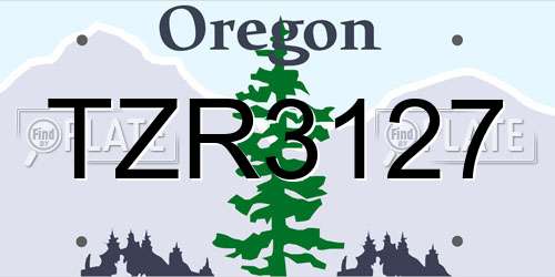 TZR3127 Oregon License Plate