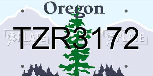 TZR3172 Oregon License Plate