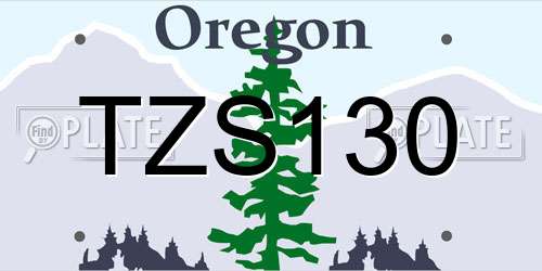 TZS130 Oregon License Plate