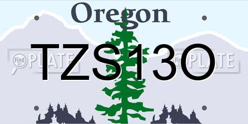 TZS13O Oregon License Plate