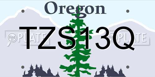 TZS13Q Oregon License Plate