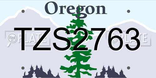 TZS2763 Oregon License Plate