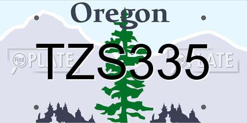 TZS335 Oregon License Plate