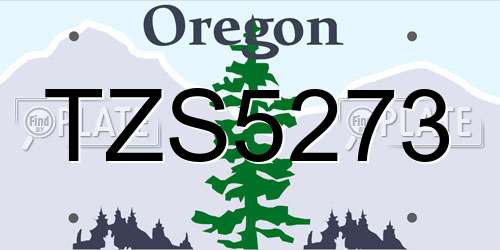 TZS5273 Oregon License Plate