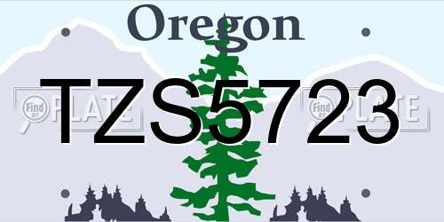 TZS5723 Oregon License Plate