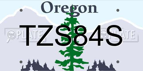 TZS84S Oregon License Plate