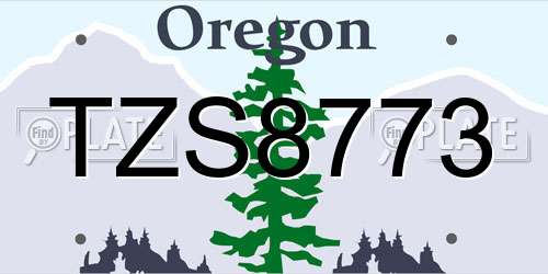 TZS8773 Oregon License Plate