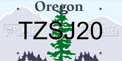 TZSJ20 Oregon License Plate