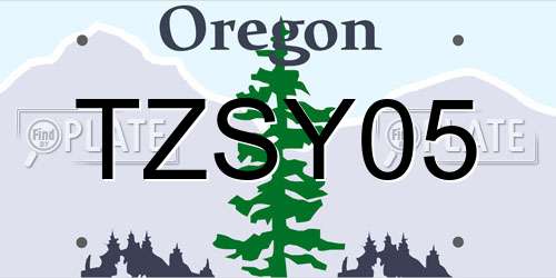 TZSY05 Oregon License Plate