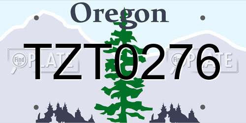 TZT0276 Oregon License Plate
