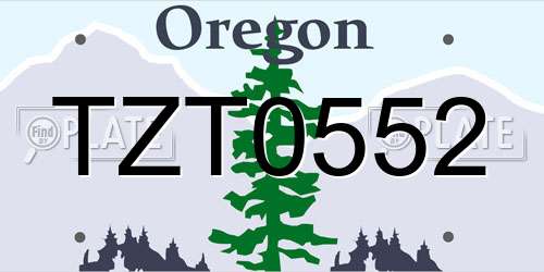 TZT0552 Oregon License Plate
