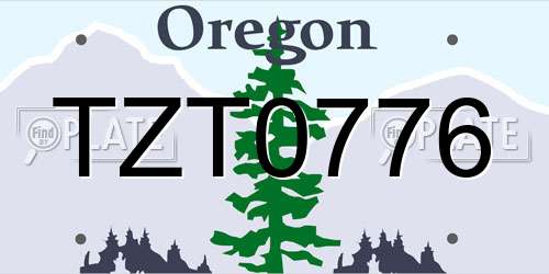 TZT0776 Oregon License Plate