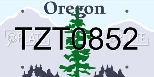 TZT0852 Oregon License Plate
