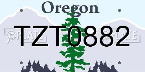 TZT0882 Oregon License Plate