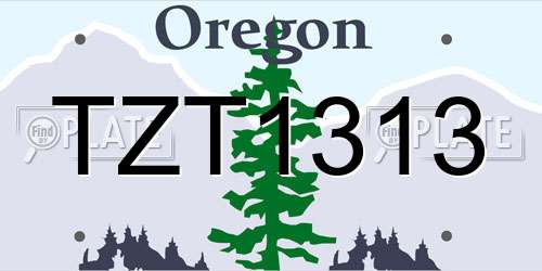 TZT1313 Oregon License Plate