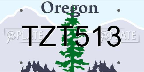 TZT513 Oregon License Plate