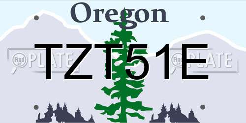 TZT51E Oregon License Plate