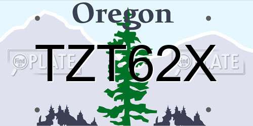 TZT62X Oregon License Plate