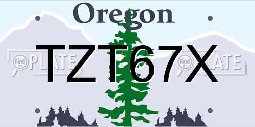 TZT67X Oregon License Plate