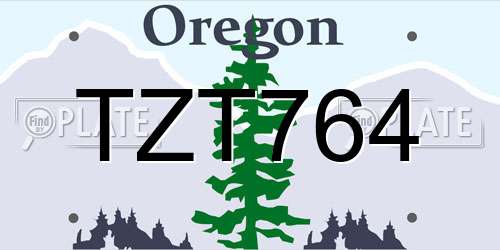 TZT764 Oregon License Plate