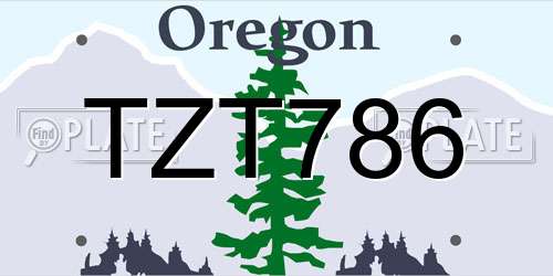 TZT786 Oregon License Plate