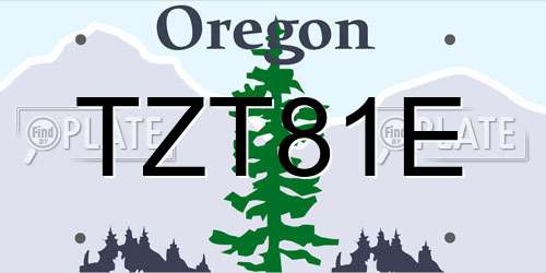 TZT81E Oregon License Plate