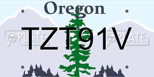 TZT91V Oregon License Plate
