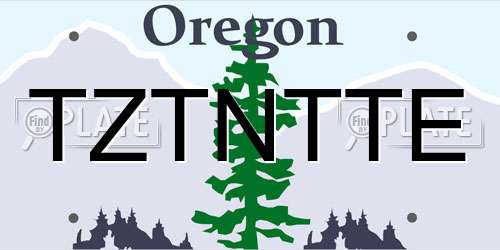 TZTNTTE Oregon License Plate