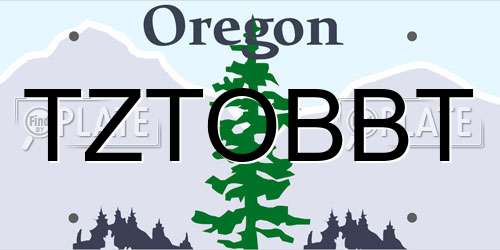 TZTOBBT Oregon License Plate